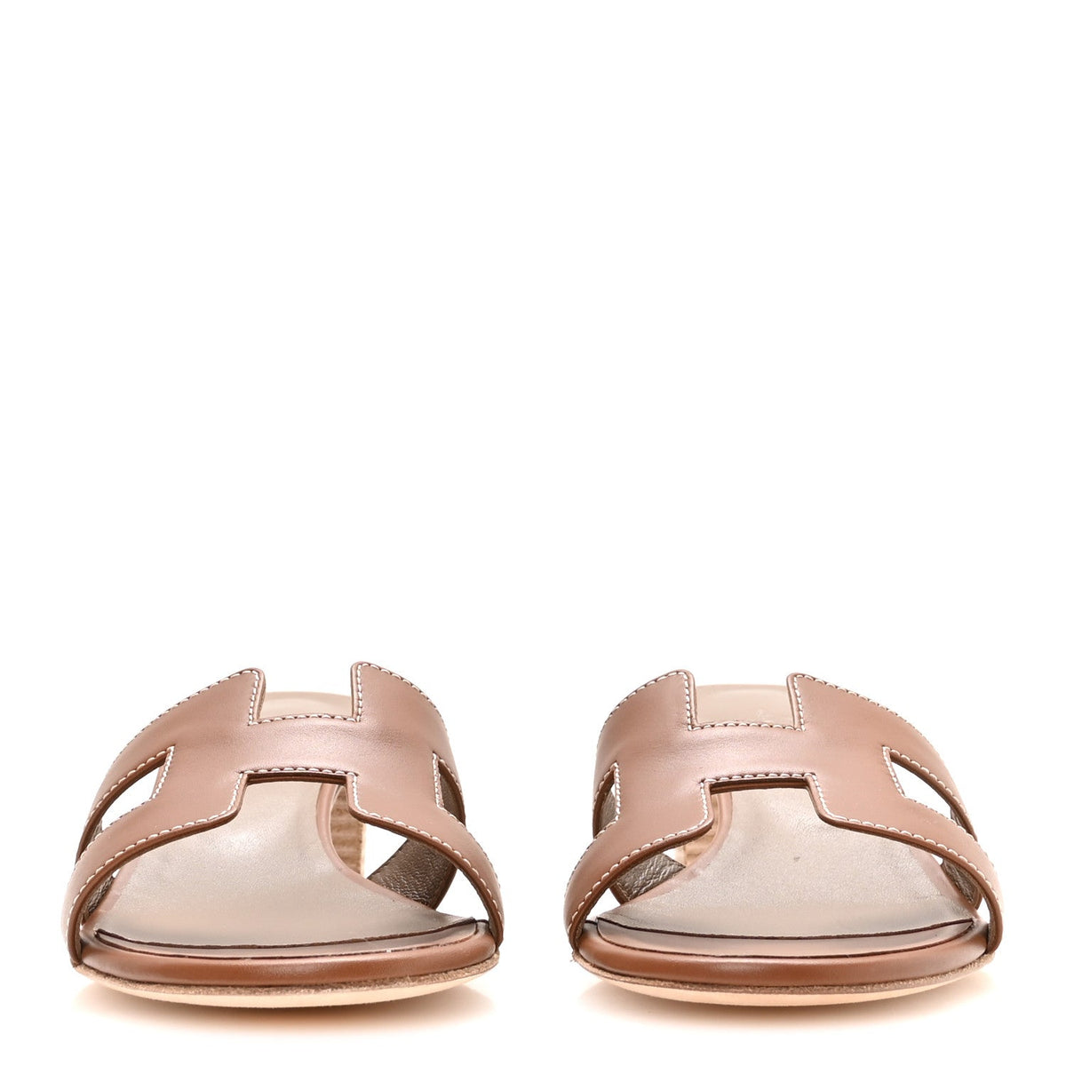 Hermes Calfskin Women's Oasis Sandals 38 Gold