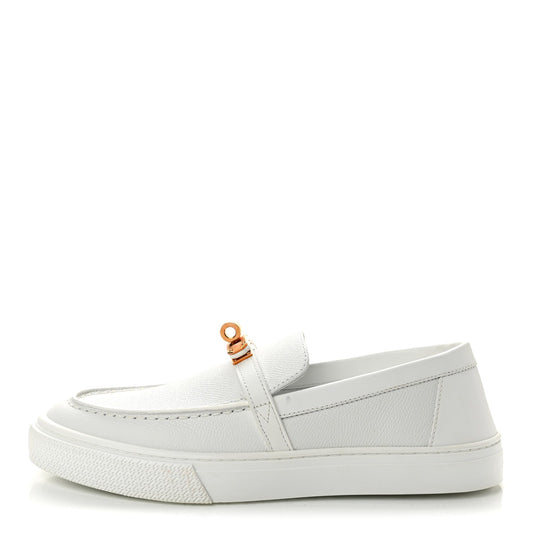 Hermes Epsom Calfskin Game Women's Slip On Sneakers White