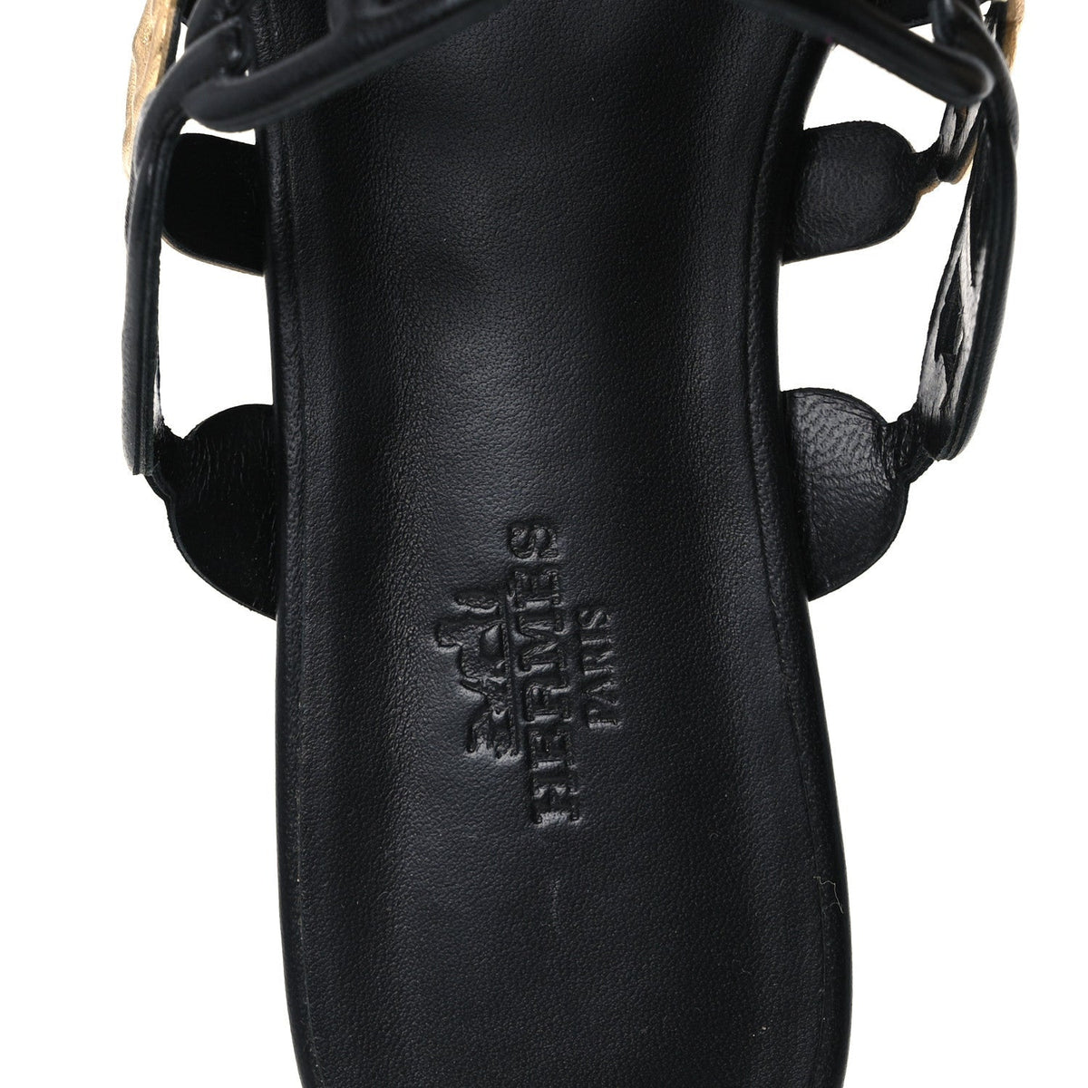 Hermes Nappa Women's Thalassa Sandals 37 Black Doré