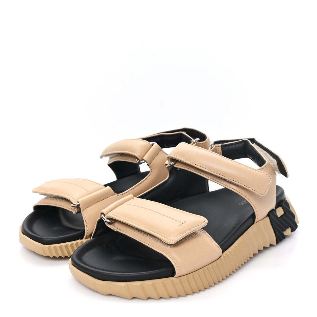 Hermes Lambskin Women's Junior Sandals 38 Beige Albinos
