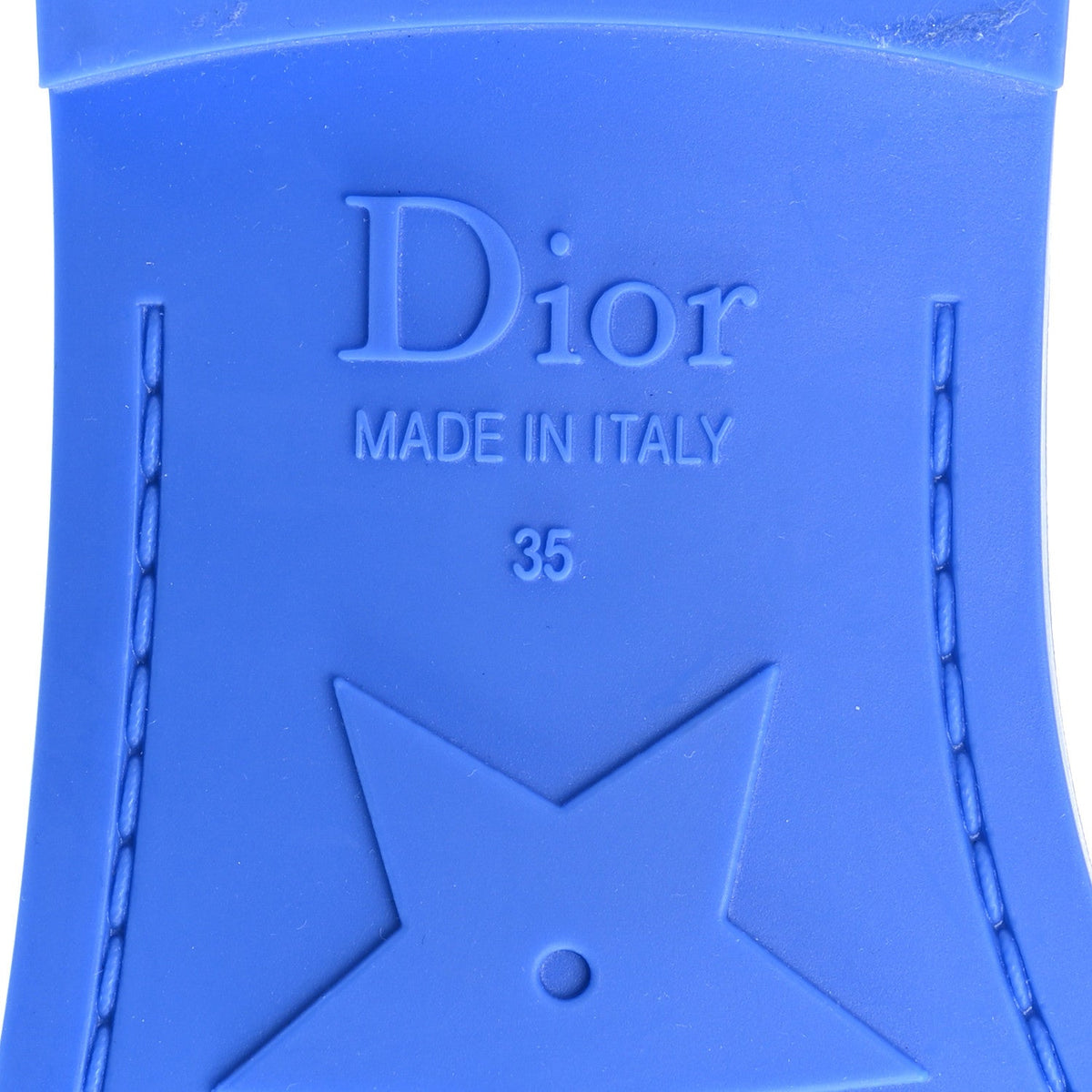 Christian Dior Technical Stretch Fabric Women's Dio(r)evolution Slide Sandals 35 Blue Fluo
