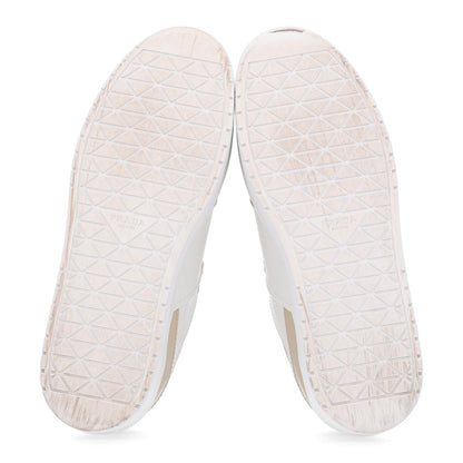 Prada Vitello Rois Triangle Downtown 30mm Women's Sneakers Beige and White