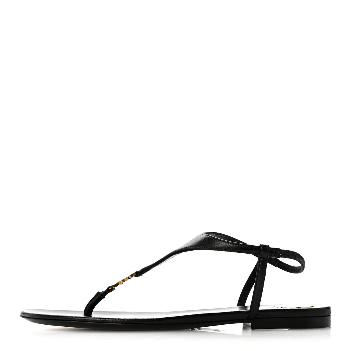 Lambskin Monogram Cassandra Slingback Flat Sandals Black