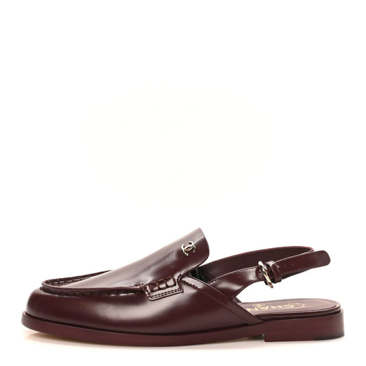 Chanel Shiny Calfskin Slingback CC Women's Loafers