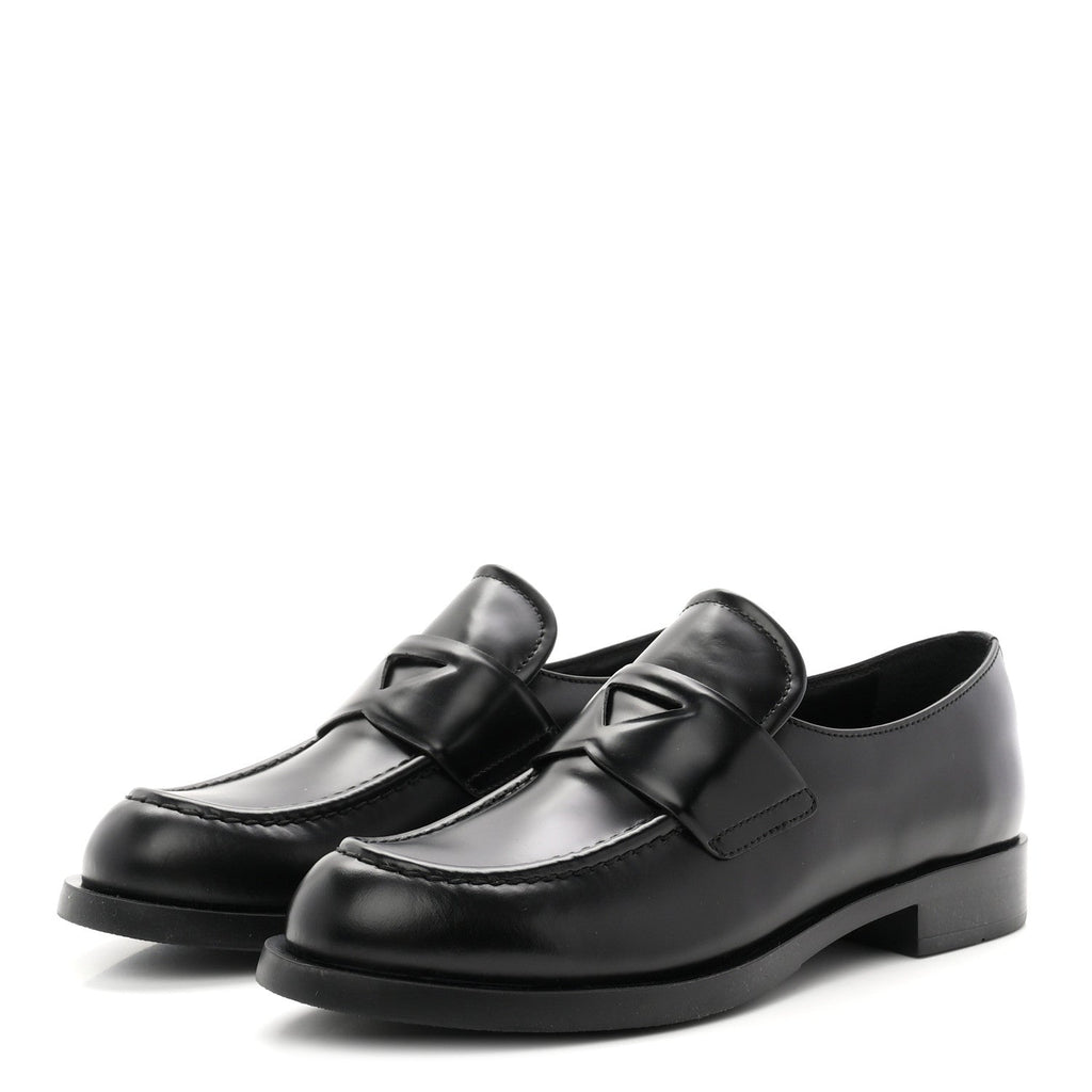 Prada Spazzolato Women's Loafers 40.5 Black