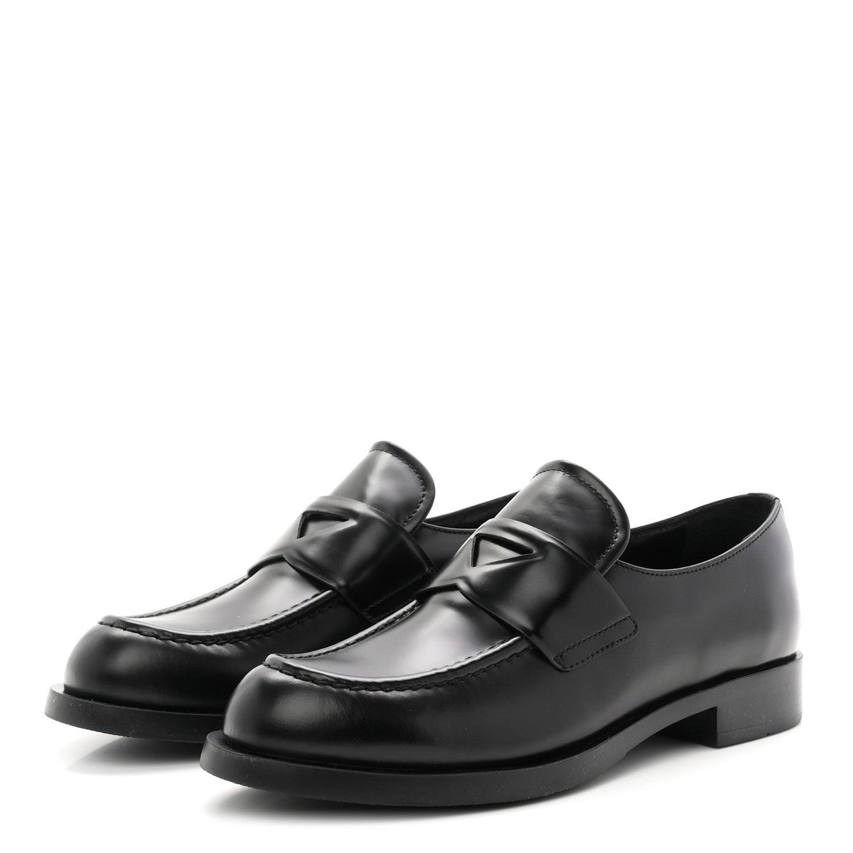 Prada Spazzolato Women's Loafers 40.5 Black