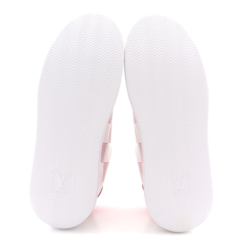 Louis Vuitton Damier Calfskin Men's Beverly Hills Sneakers 8 White Rouge