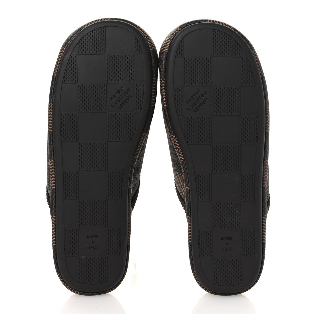 Louis Vuitton Damier Ebene Men's Palace Slippers 8 Mocha