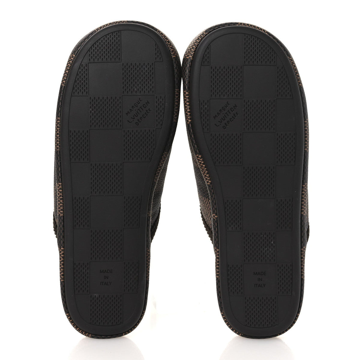 Louis Vuitton Damier Ebene Men's Palace Slippers 8 Mocha