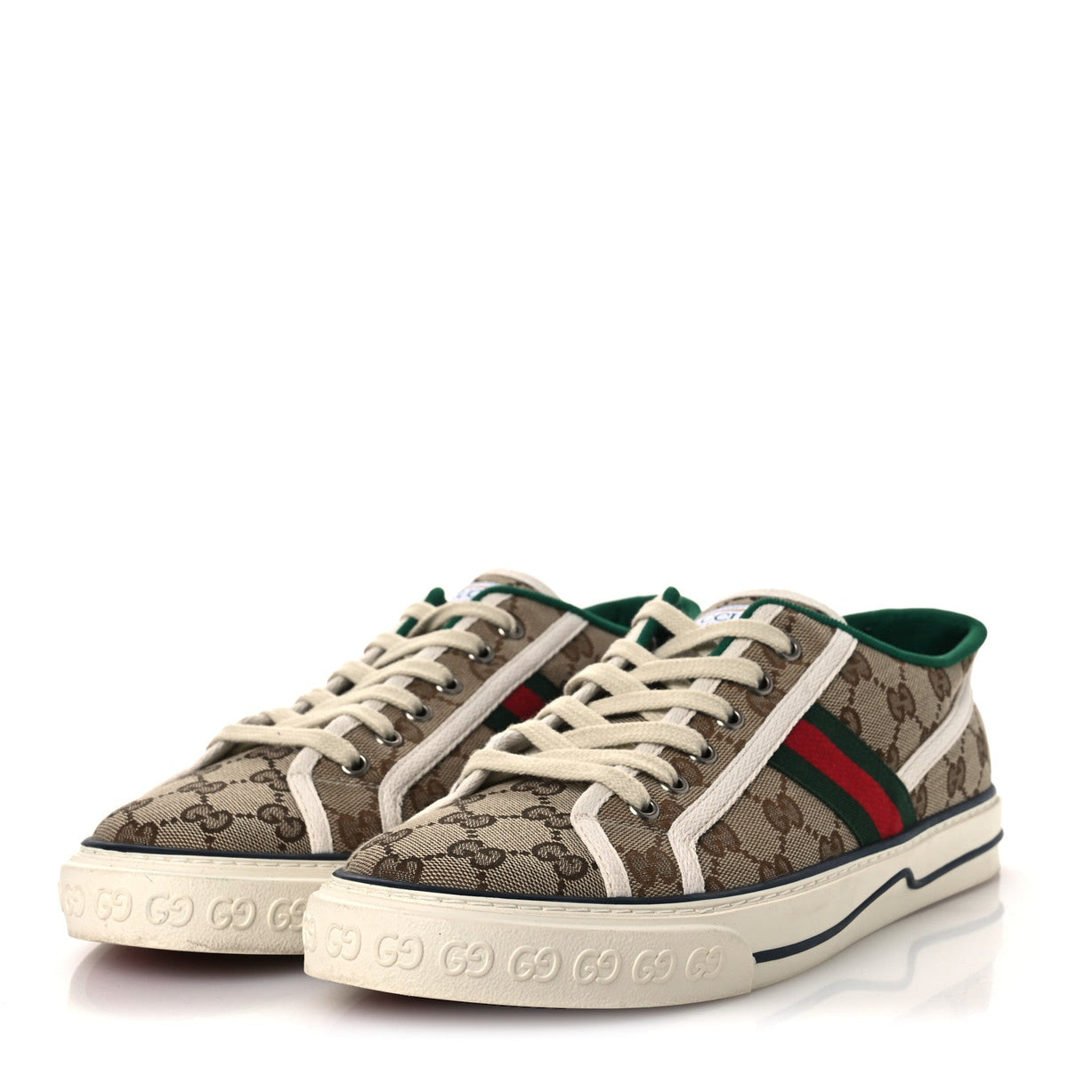 Gucci GG Monogram Canvas Men's Tennis 1977 Sneakers 9 Beige Ebony