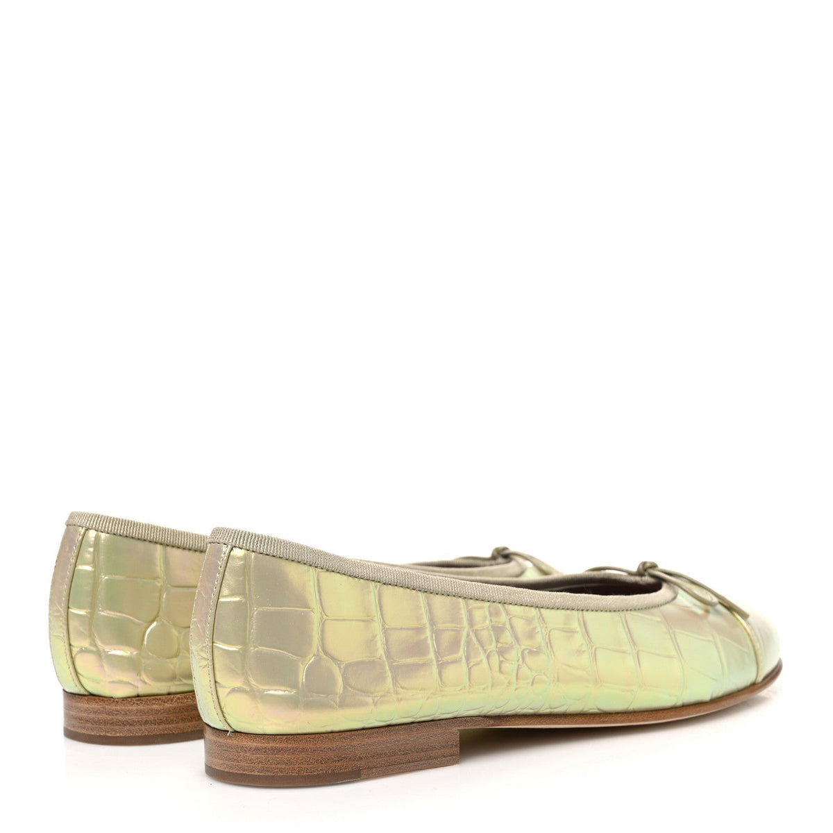 Chanel Iridescent Crocodile Embossed Women's Flats