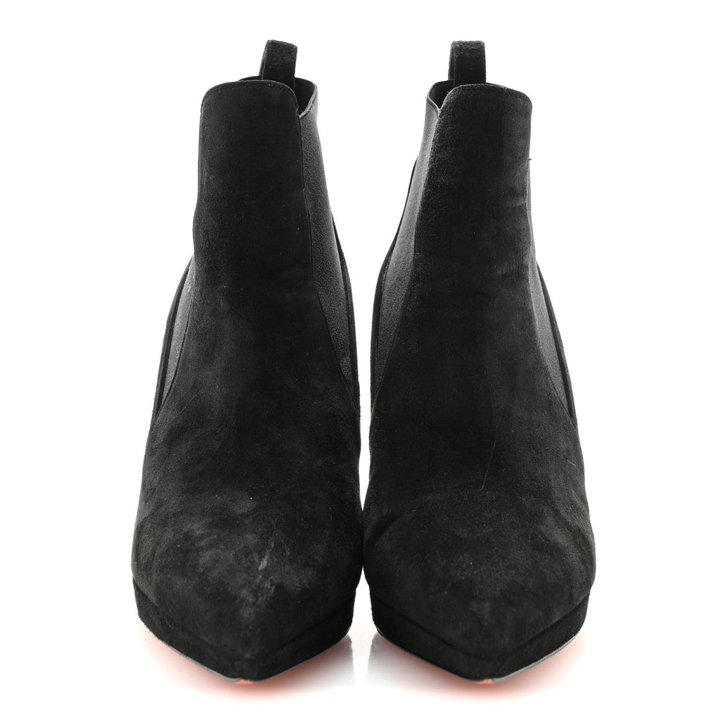 Christian Louboutin Suede Women's Crochinetta 100 Ankle Boots 38.5 Black