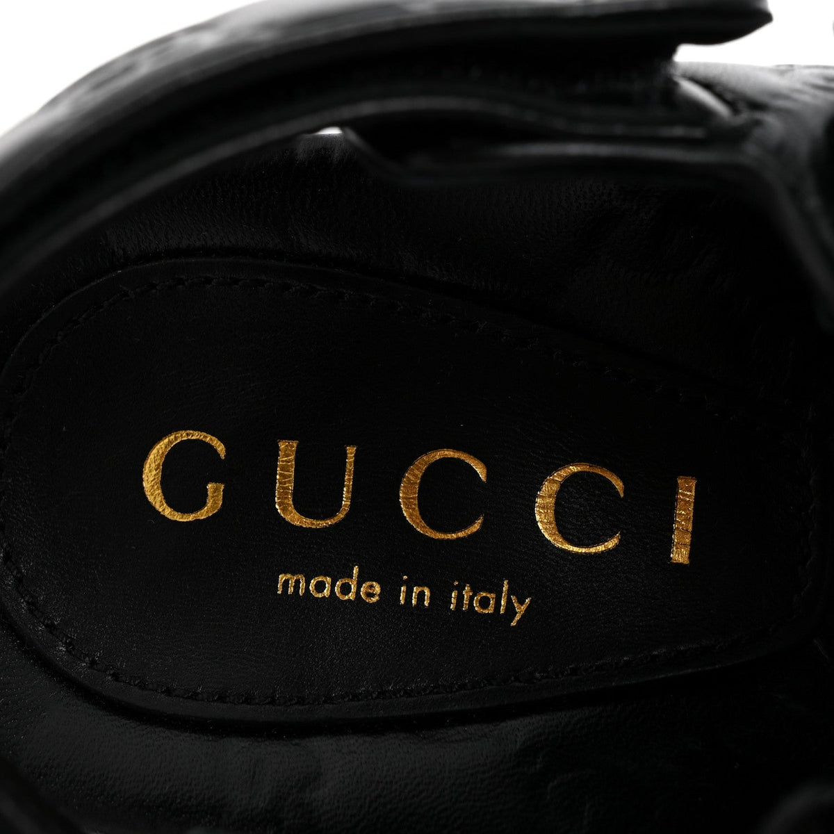 Gucci Embossed Calfskin Women's Guccissima GG Sandals 36.5 Black