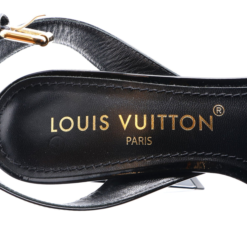 Louis Vuitton Patent Calfskin Women's Shake Sandals 36 Black