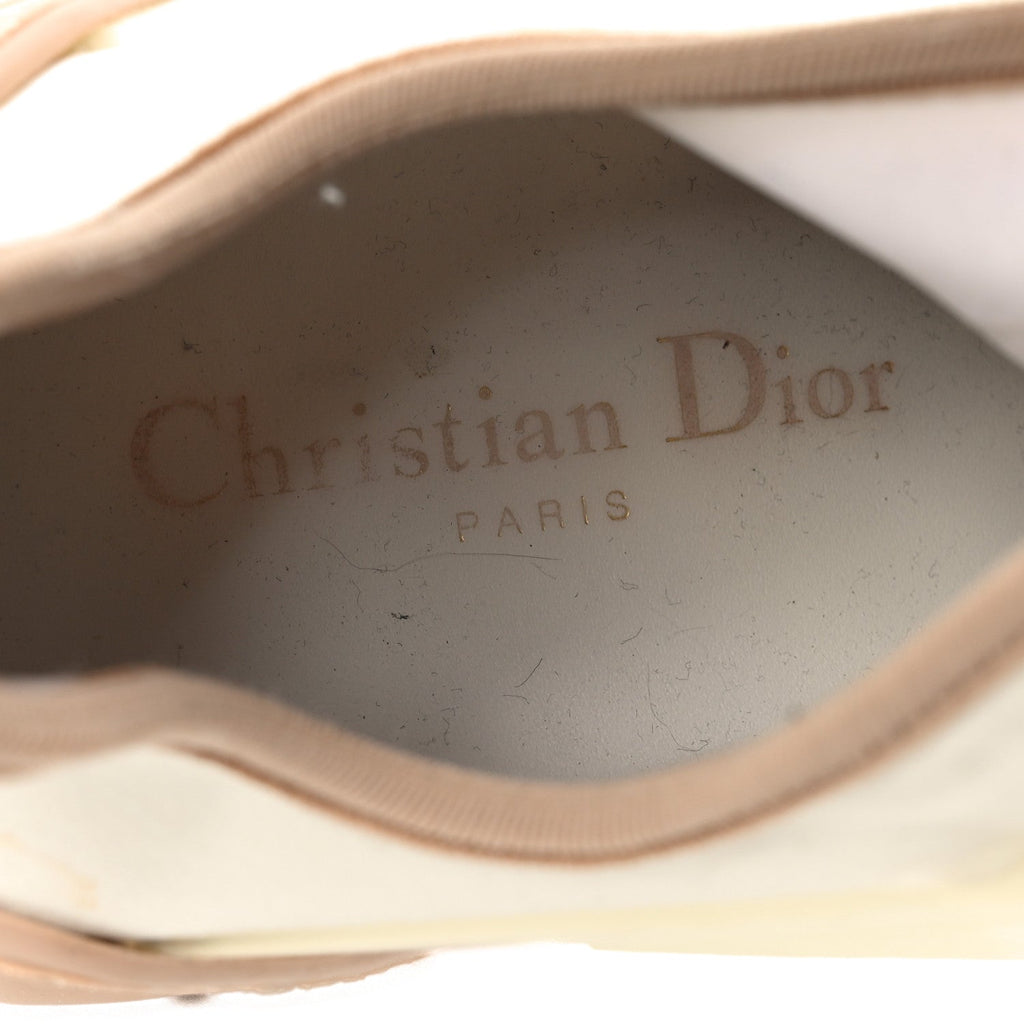Christian Dior Neoprene Women's D-Connect Sneakers 36.5 White Beige