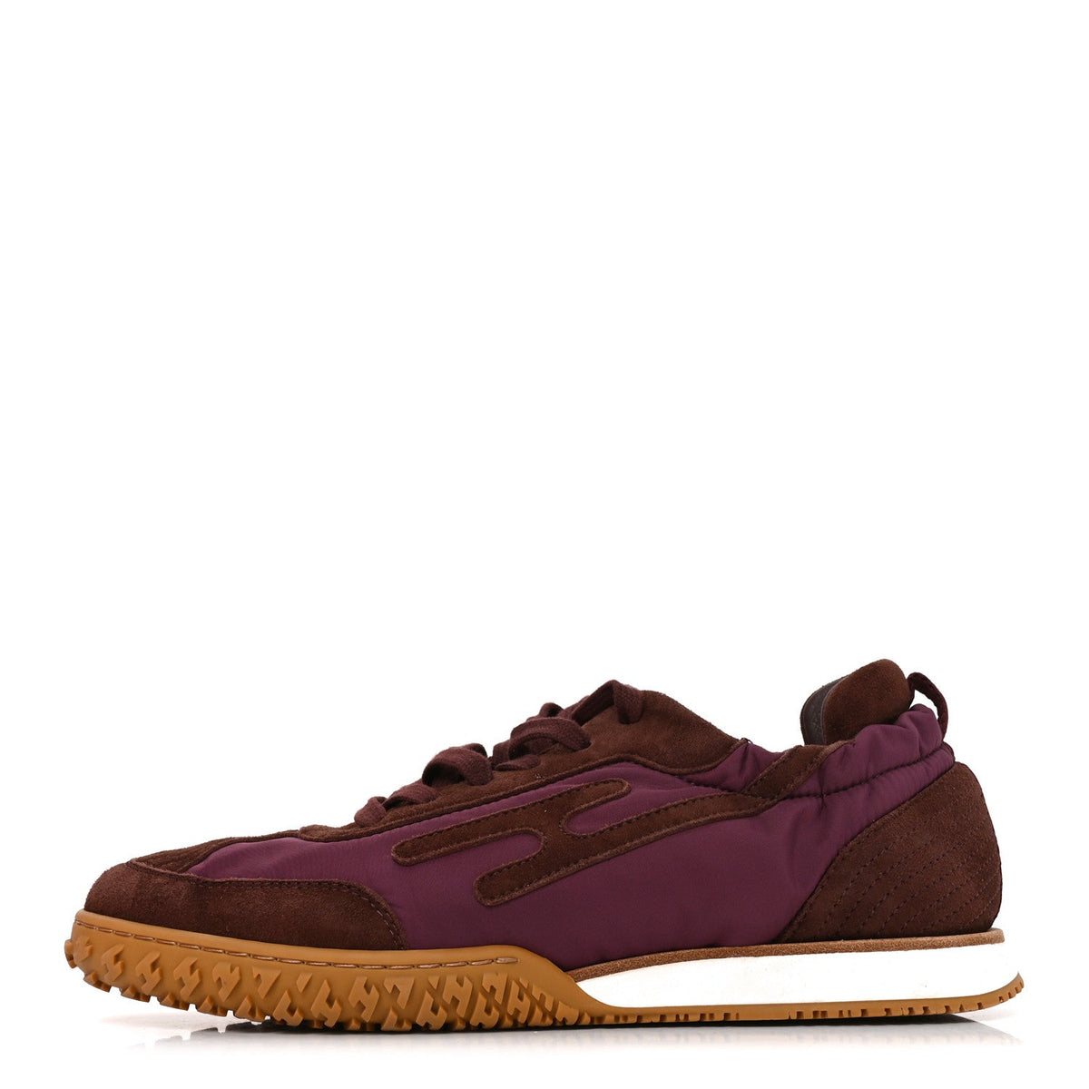 Hermes Suede Goatskin Women's Jet Sneakers 37.5 Marron Palissandre
