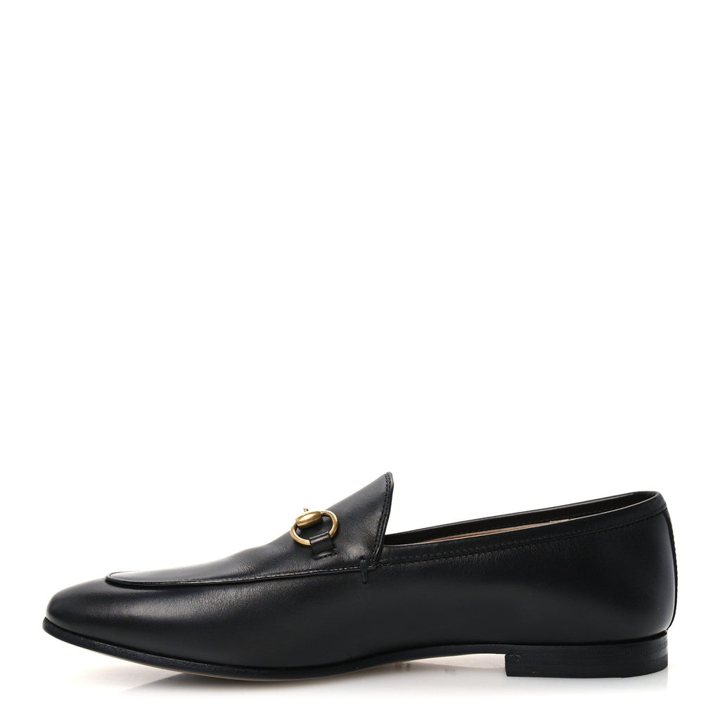 Gucci Calfskin Women's Jordaan Loafers 38.5 Black