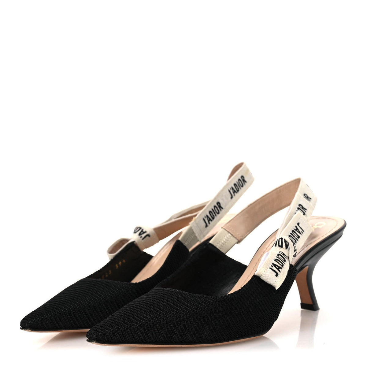 Christian Dior Technical Canvas Women's J'Adior Slingback 65mm Pumps 39.5 Black