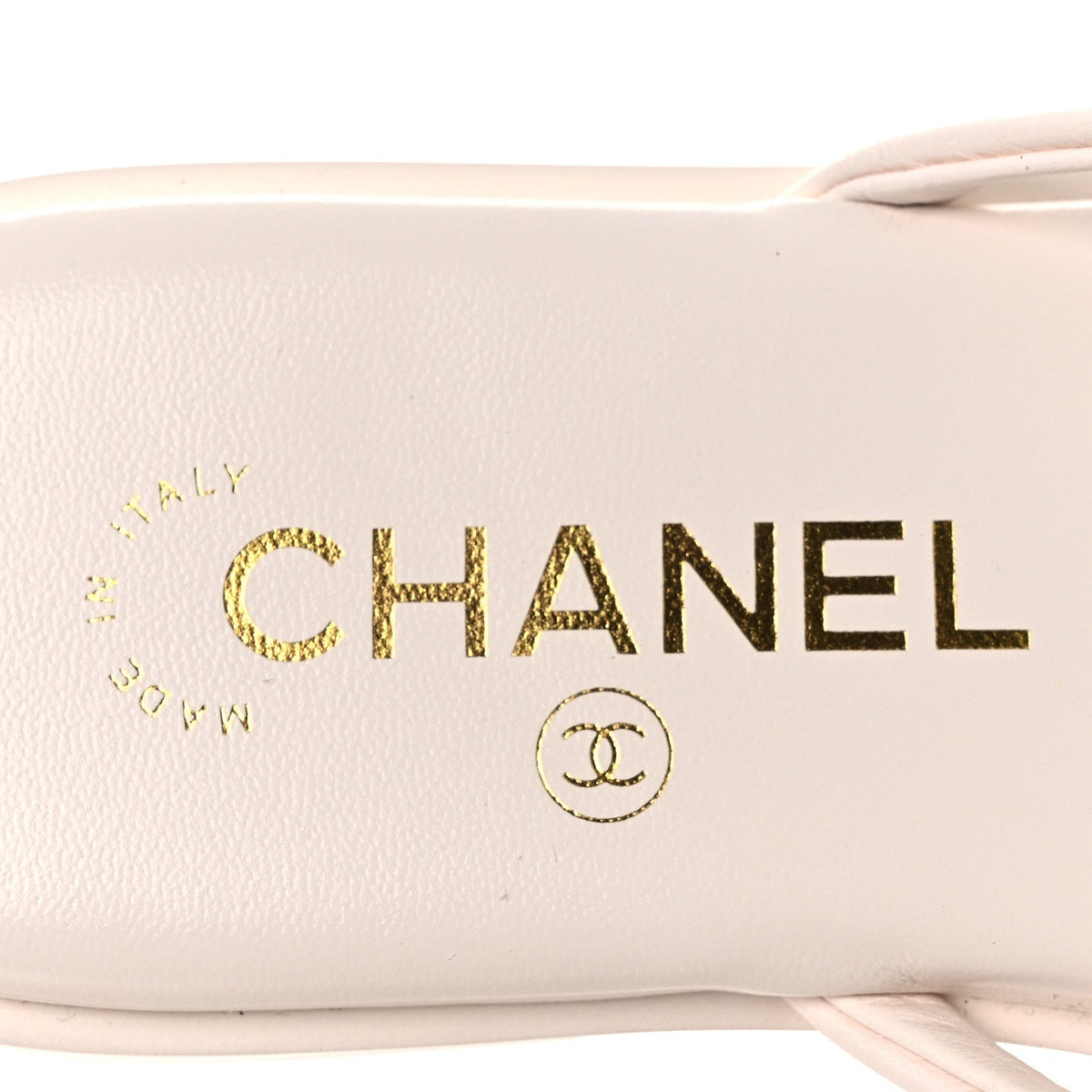 Chanel Goatskin CC Times Square Women's Thong Sandals White