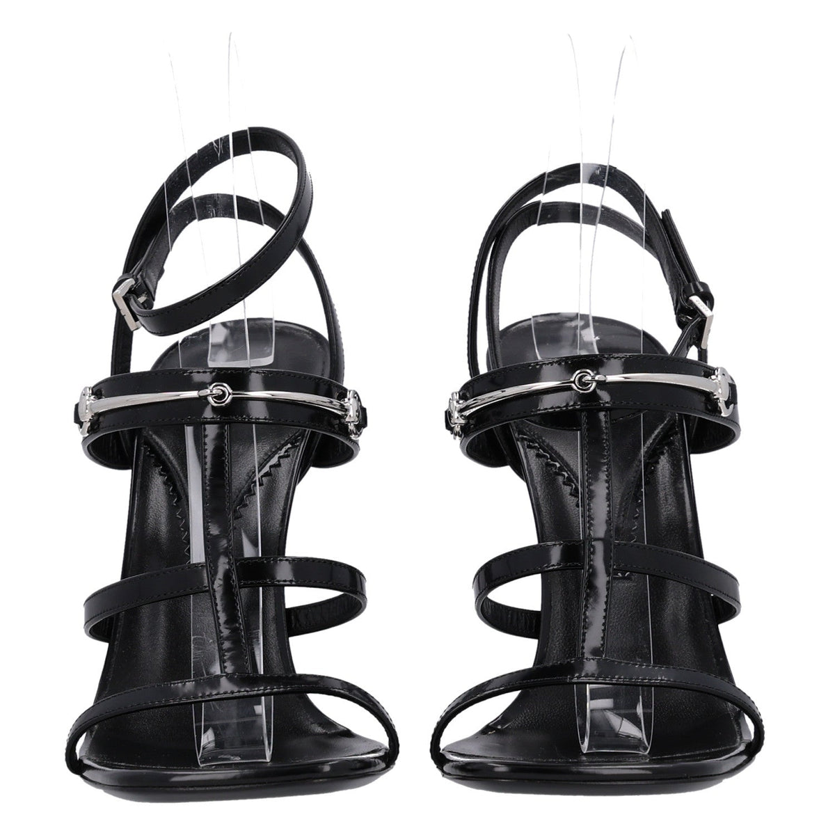 Gucci Nappa Women's Regent Strappy Horsebit Sandals 39.5 Black