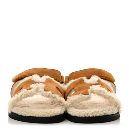 Hermes Chypre Suede Goatskin Woolskin Women's Sandals