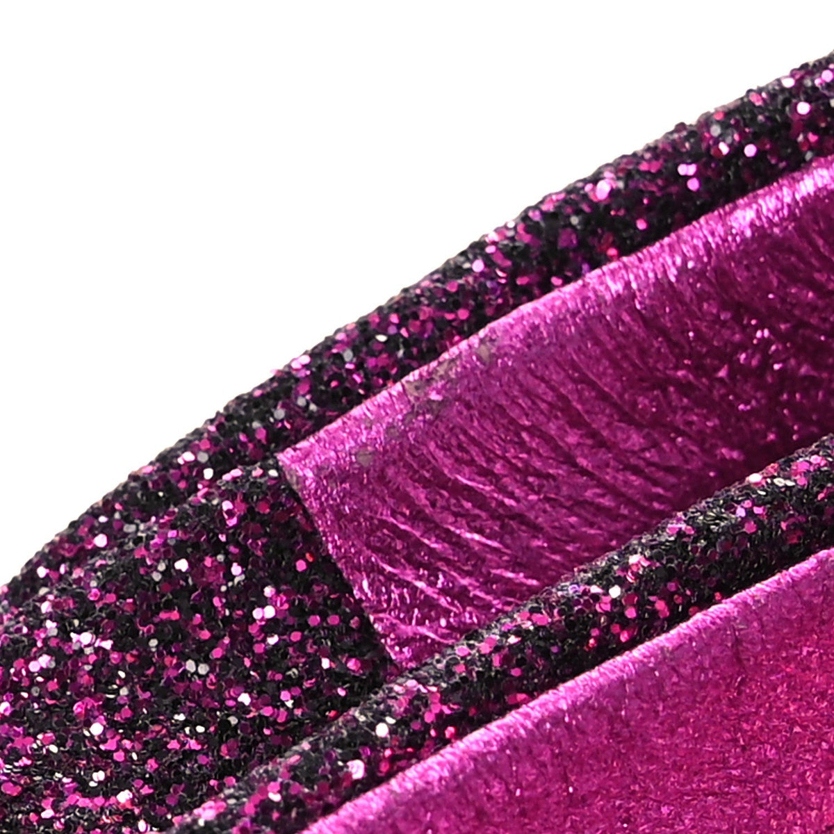 Saint Laurent Glitter Metallic Women's Kiki 100 Ankle Strap Sandals 36.5 Fucxia