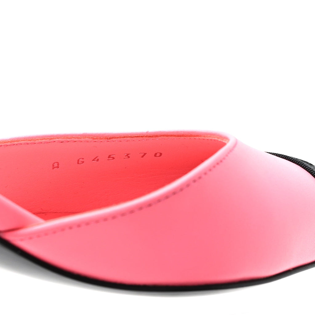 Chanel Lambskin Grosgrain Women's Cap Toe CC Slingback Pumps 37 Coral Black