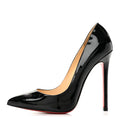 Christian Louboutin Patent Calfskin Women's Pigalle 120 Pumps 38.5 Black