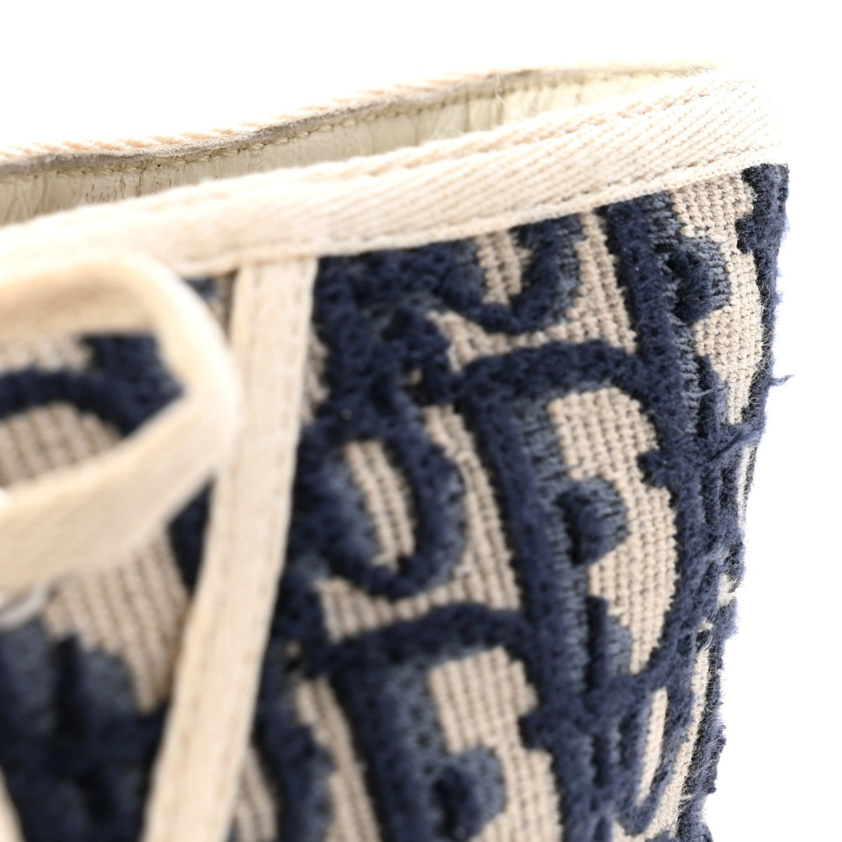 Christian Dior Knit Calfskin Women's Oblique Walk'n Dior High Top Sneakers 41 Deep Blue