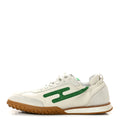 Hermes Nappa Suede Goatskin Jet Men's Sneakers White Vert Jungle