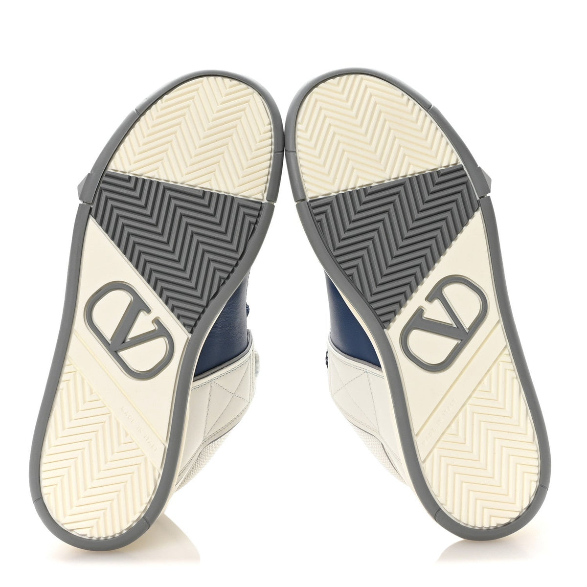 Valentino Garavani Calfskin Men's Open Skate Sneakers 40 White Blue