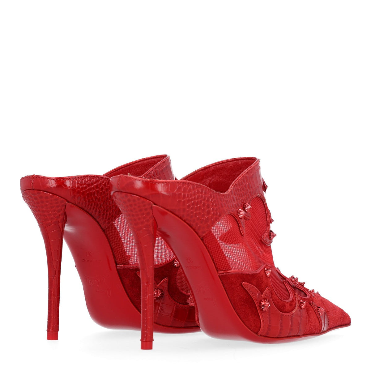 Christian Louboutin Alligator Veau Velours Women's Mulatiag 100 Pumps 37 Loubi