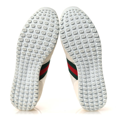 Gucci Suede Women's GG Monogram Web Re-Motion Sneakers 37 White