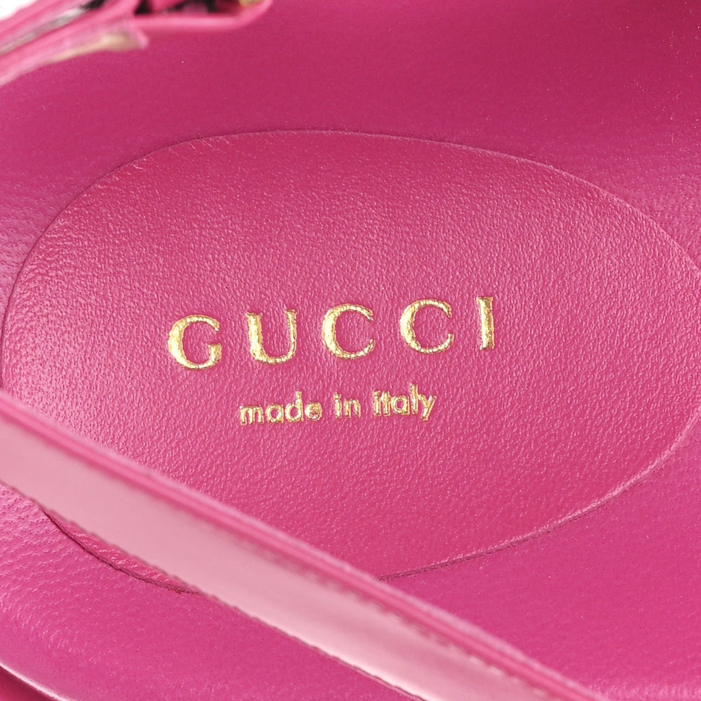 Gucci Calfskin Women's Elizabeth Nappa Charlotte Slingback Sandals 36.5 Fancy Fuchsia