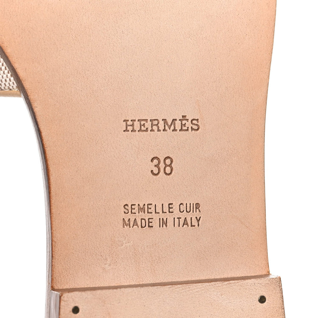 Hermes Linen Canvas Oran Women's Shoes