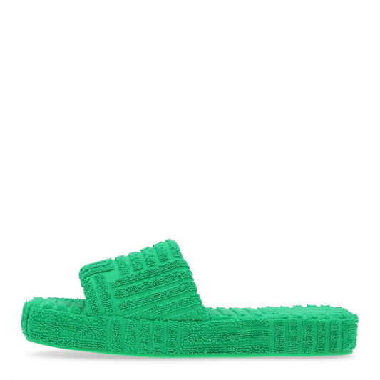 Bottega Veneta Terry Resort Sponge Women's Slides Sandals 41 Grass