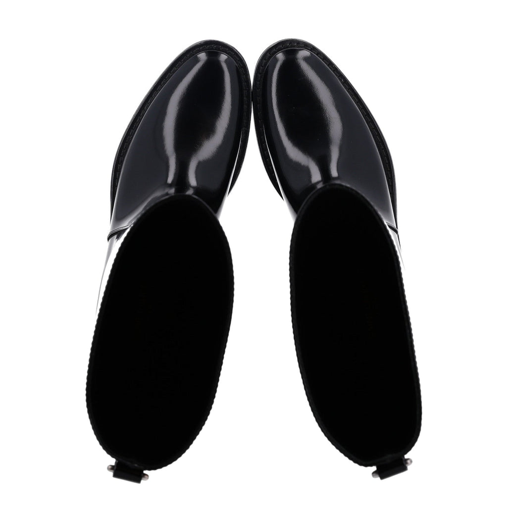 Saint Laurent Vitello Ruinart Women's Hunt 25 Boots 37.5 Black