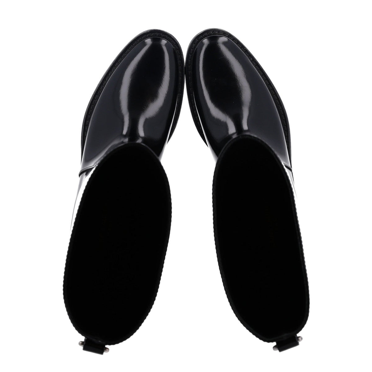 Saint Laurent Vitello Calfskin Women's Ruinart Hunt 25 Boots 37.5 Black