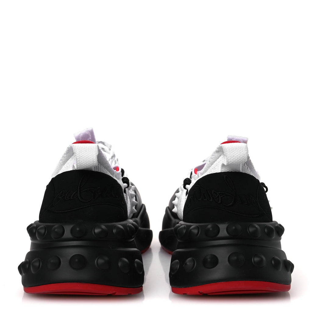 Christian Louboutin Calfskin Neoprene Men's Trailnrun Sneakers 43.5 Black White