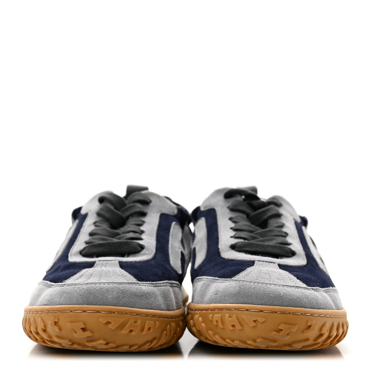 Hermes Suede Goatskin Women's Jet Sneakers 35 Marine Gris Orage