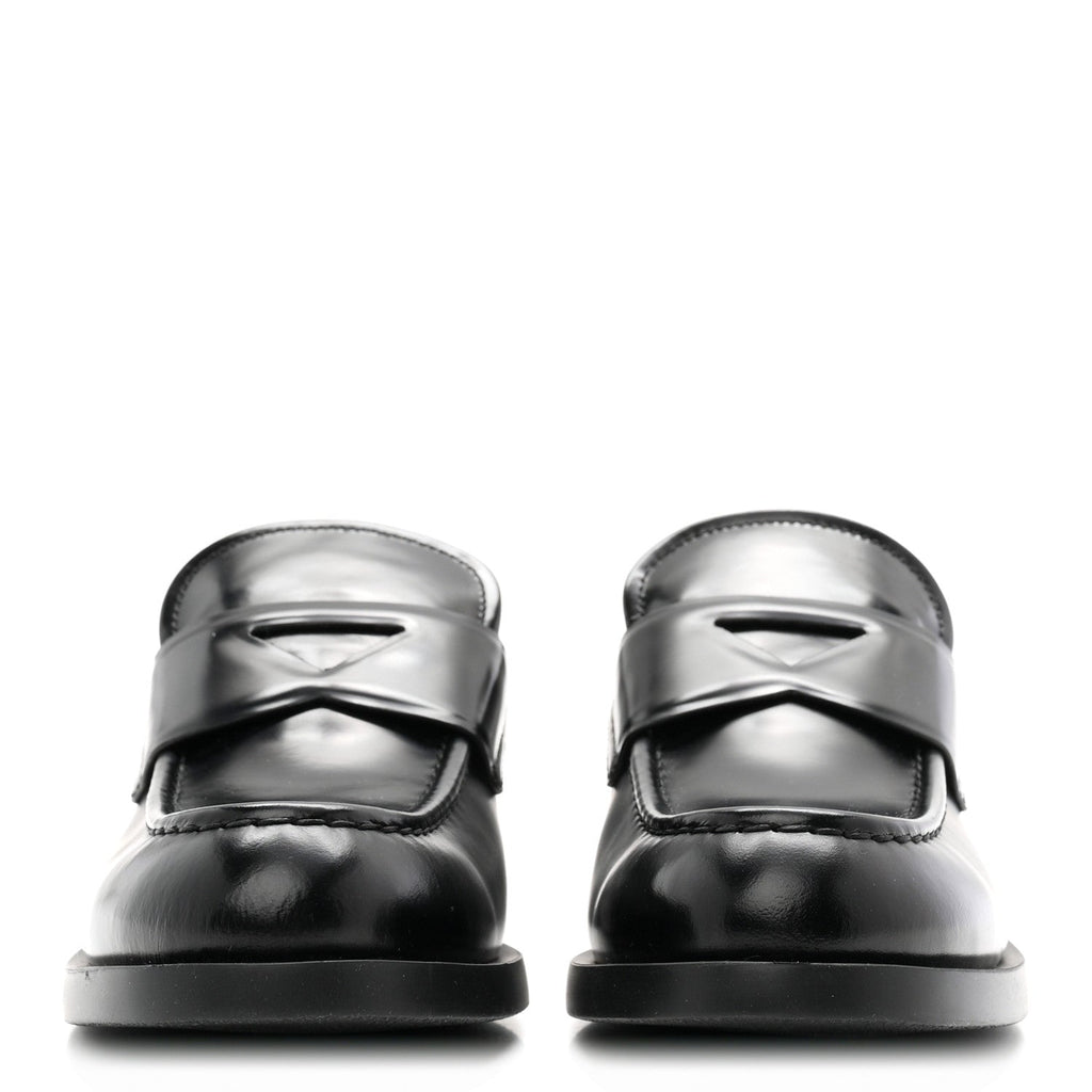 Prada Spazzolato Women's Loafers 38.5 Black