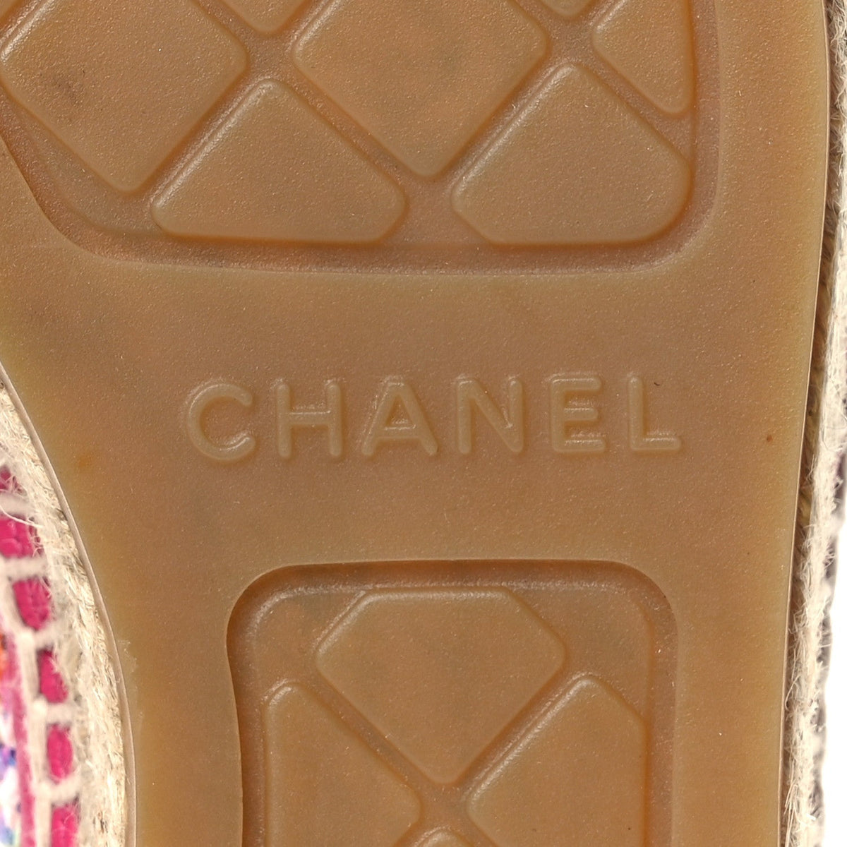 Chanel Cotton Tweed Grosgrain Women's CC Espadrilles 36 Multicolor Black