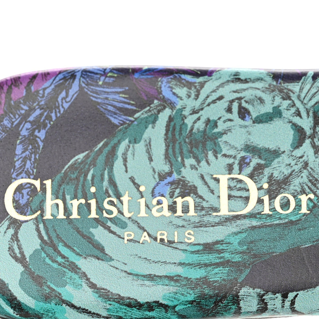 Christian Dior Canvas Women's Dway Slide Sandals 36.5 Purple Multicolor