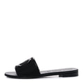 Chanel Mesh Patent Calfskin Women's CC Mules 39 Black