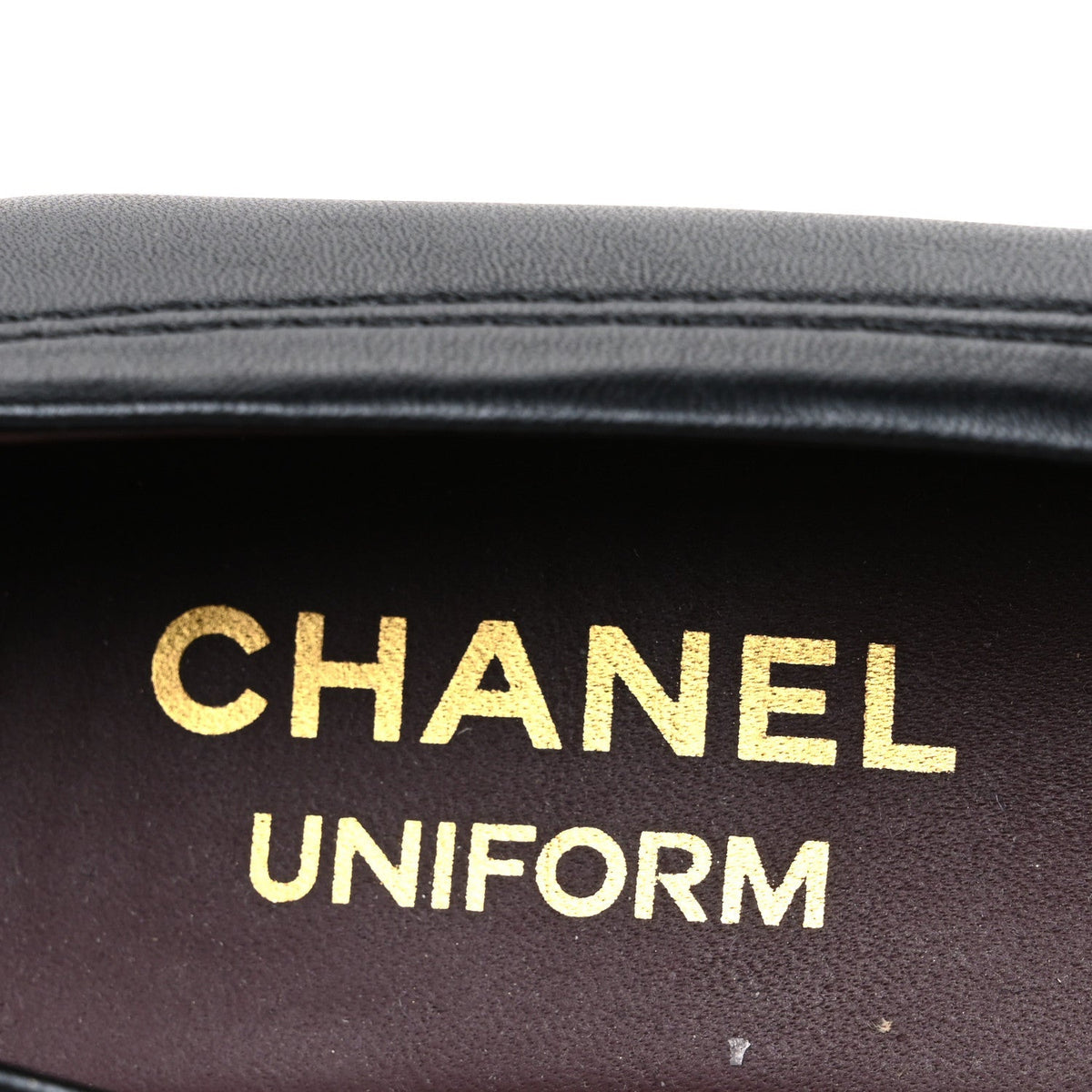 Chanel Lambskin Women's Cap Toe CC Uniform Ballerina Flats 36.5 Black