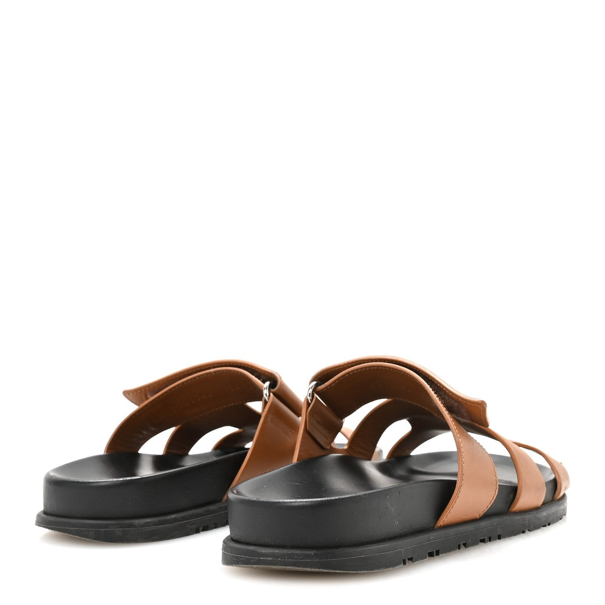 Hermes Calfskin Embroidered Women's Chypre Sandals 38 Natural