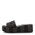 Fendijacquard Ff Sunshine Flatform Slide Sandals Tabacco Black