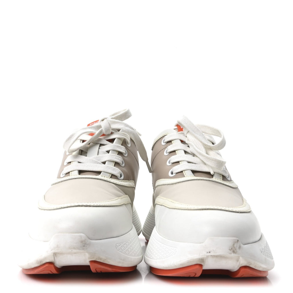 Hermes Calfskin Women's Giga Sneakers 37 Multicolor White