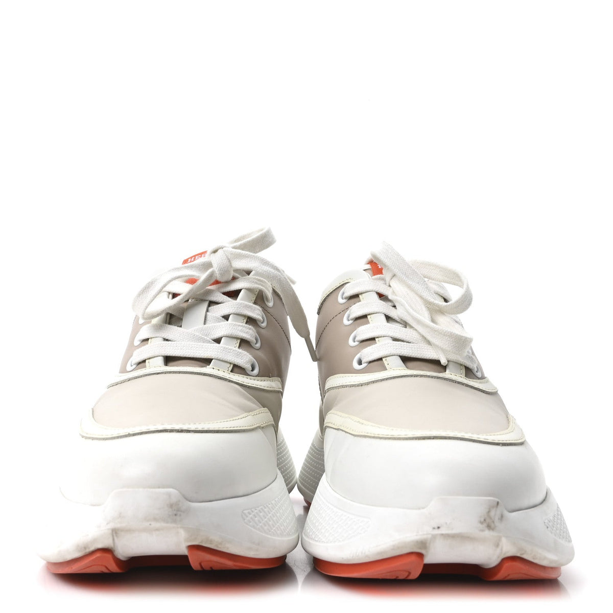 Hermes Calfskin Women's Giga Sneakers 37 Multicolor White