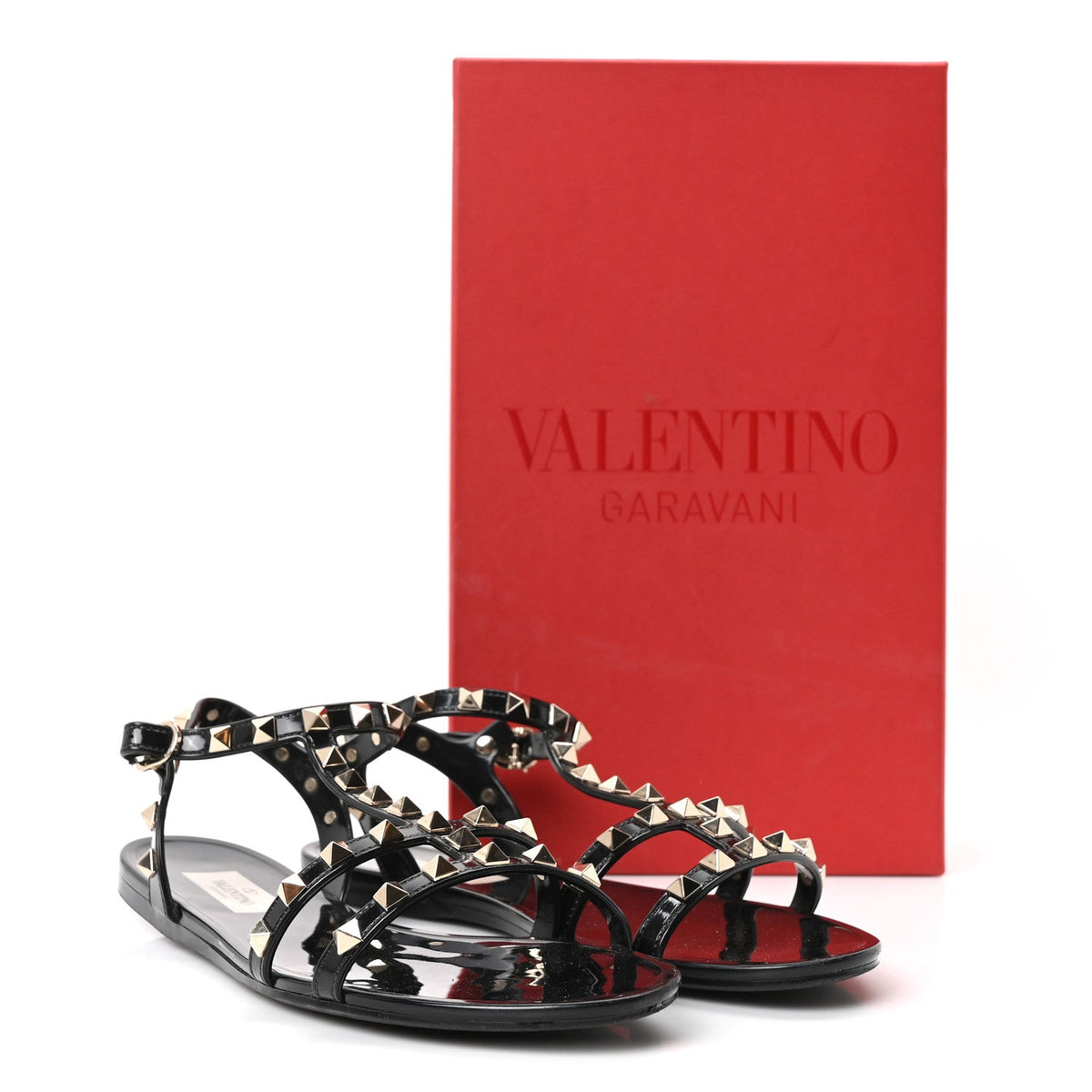 Valentino Garavani PVC Women's Jelly Rockstud Caged Sandals 38 Black